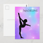 女の子（紫）グラデーション ポストカード (正面/裏面)