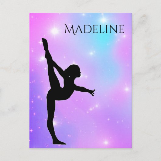 女の子（紫）グラデーション ポストカード (正面)