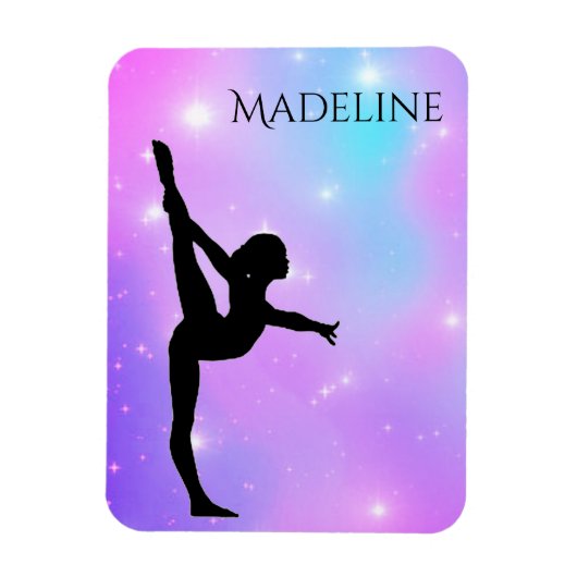 女の子（紫）グラデーション マグネット (縦)