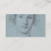 女の子(置かれるの頭部青の白黒チョーク 名刺 (裏面)