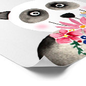 女の子 美しい 花 水彩 パンダと名前 ポスター (角)