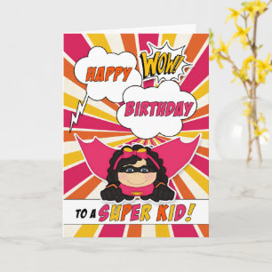 女の子 誕生日 スーパー キッズ ピンク コミック ブック カード