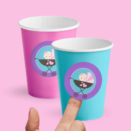 女の子 赤ちゃん人形 円形 ステッカー