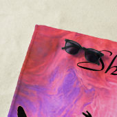 女の子「踊り大好き」ピンク&パープルビーチタオル ビーチタオル (インサイチュ)