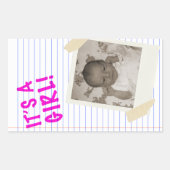 女の子 長方形シール (正面)