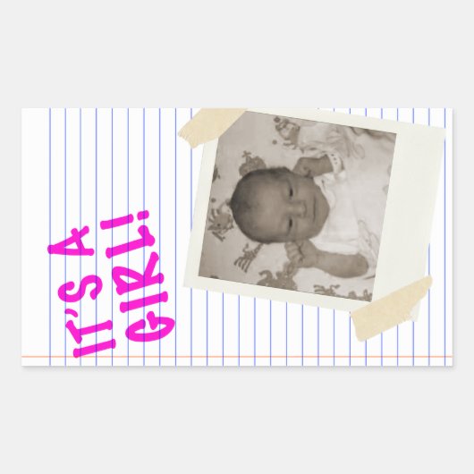女の子 長方形シール (正面)