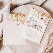 女の子、開花のベビー、庭の赤ちゃんシャワー 招待状