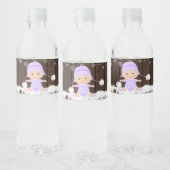 女の子 雪の結晶 ベビーシャワー ウォーターボトル ラベル (ボトル)