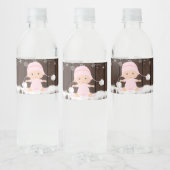 女の子 雪の結晶 ベビーシャワー ウォーターボトル ラベル (ボトル)