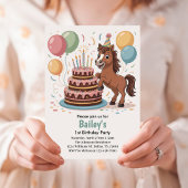 女の子 馬 初めての誕生日パーティー 招待状