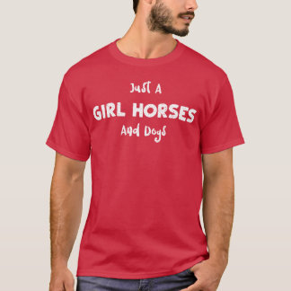 女の子+馬+犬+犬 Tシャツ