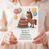 女の子 馬 3歳 誕生日パーティー 招待状