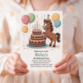 女の子 馬 4歳の誕生日パーティー 招待状