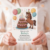 女の子 馬 7歳の誕生日パーティー 招待状