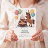 女の子 馬 8歳の誕生日パーティー 招待状