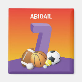 女の子 7歳の誕生日 スポーツのボール マグネット