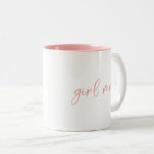 女の子 | Mom of Girls |ママギフトピンク&ホワイト ツートーンマグカップ (正面右)