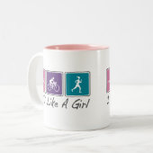 女の子(Triathlete)のように三I ツートーンマグカップ (正面左)