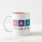 女の子(Triathlete)のように三I ツートーンマグカップ (左)
