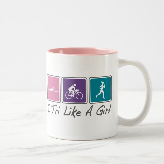女の子(Triathlete)のように三I ツートーンマグカップ (右)