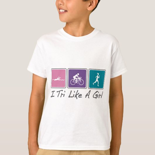女の子(Triathlete)のように三I Tシャツ (正面)