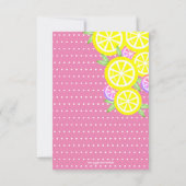 女の子ANY AGEレモネード誕生日パーティーピンク 招待状 (裏面)