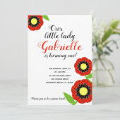 女の子ANY AGE LADYBUG BIRTHDAY PARTY 招待状 (スタンド正面)