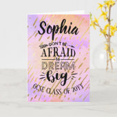 女の子GCSEおめでとうパーソナライズされたドリームビッグ カード (黄色い花)