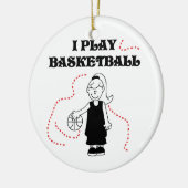 女の子Iの演劇のバスケットボールのTシャツおよびギフト セラミックオーナメント (左)