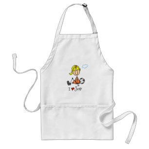 女の子I愛サッカーのTシャツおよびギフト スタンダードエプロン
