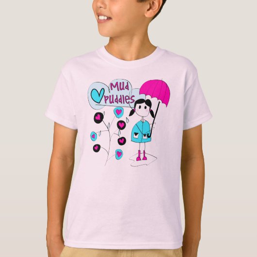 女の子I愛泥水溜 Tシャツ (正面)