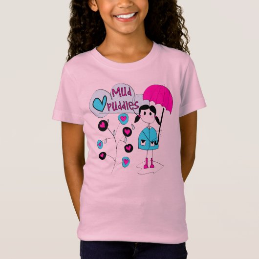 女の子I愛泥水溜 Tシャツ (正面)