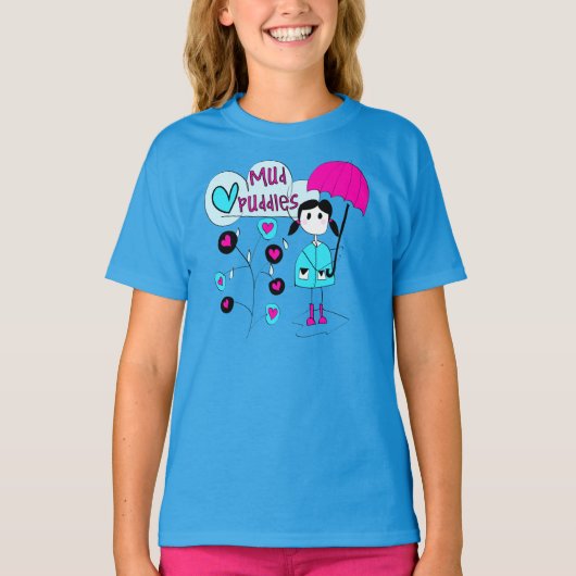 女の子I愛泥水溜 Tシャツ (正面)