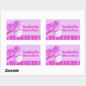 女の子idフルネームピンクポニー馬ステッカー 長方形シール (シート)