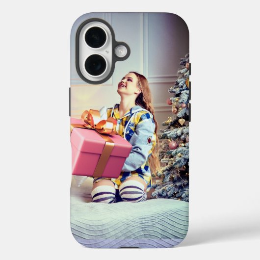 女の子iPhone / iPad cとクリスマスウィンターイメージ Case-Mate iPhoneケース (裏面)