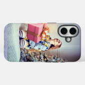 女の子iPhone / iPad cとクリスマスウィンターイメージ Case-Mate iPhoneケース (裏面 (横))