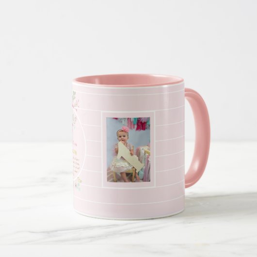 女の子PHOTOバプテスマ《キリスト教》洗礼式や命名式ギフト諺31:25 マグカップ (正面右)