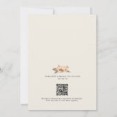 女の子QRコードピンクローゼベビーシャワー 招待状 (裏面)