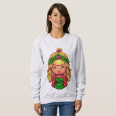 女の子Sweatshirtクリスマスガール スウェットシャツ (正面フル)