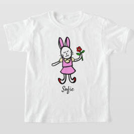 女の子Tシャツとオリジナルラビットアートワーク Tシャツ