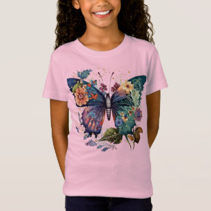 女の子Tシャツ(バタフライかわいらし付) Tシャツ