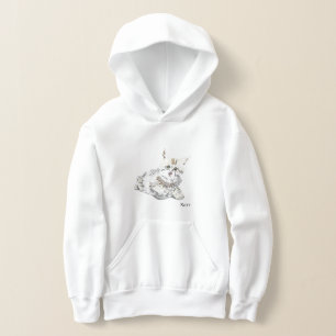 女の子Tシャツ&フード付: Love My子猫