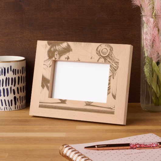 女の子vs.ロボット：パワーはイノベーションを満たす レーザー彫刻フレーム (左)