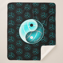 女の子wミニマル陰陽バレーボールルームデコール シェルパブランケット
