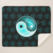 女の子wミニマル陰陽バレーボールルームデコール シェルパブランケット (正面(横))