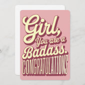 女の子Youは悪いヴィンテージレトロ卒業 シーズンカード (正面/裏面)