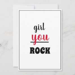女の子You ROCK素敵なジェスチャースクリプト女性 サンキューカード