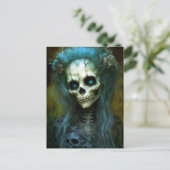 女の完全に死んでいな骸骨の恐怖 ポストカード (スタンド正面)