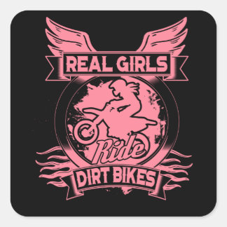 女の実在子がモトクロス女子のダートバイクに乗る スクエアシール