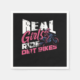女の実在子に乗るダートバイクオートバイモトクロスギ スタンダードカクテルナプキン
